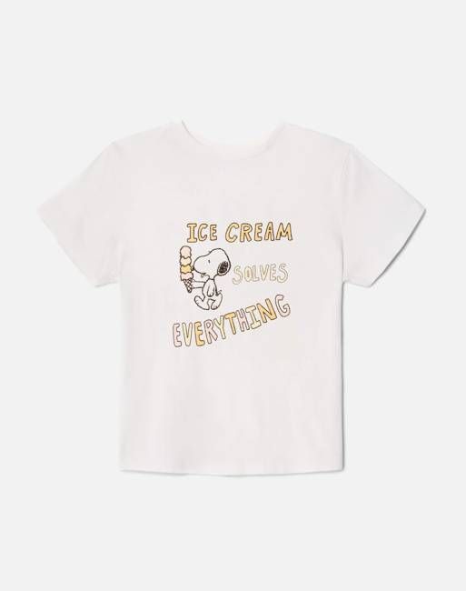 Surplus Classic "Snoopy Ice Cream" Tee - Vintage White
