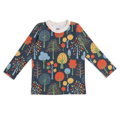 Long Sleeve Tee - Trees Navy & Green