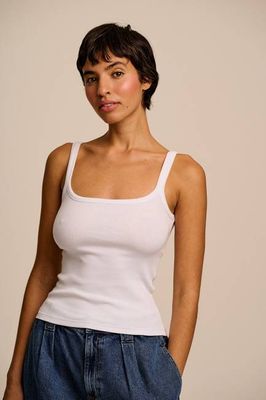 Tully - Cotton Strappy Vest in White
