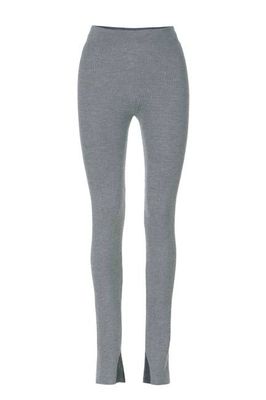 Barra Ribbed 100% Merino Leggings Light Grey