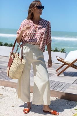 Pull On Pant - Arctic Wolf Linen