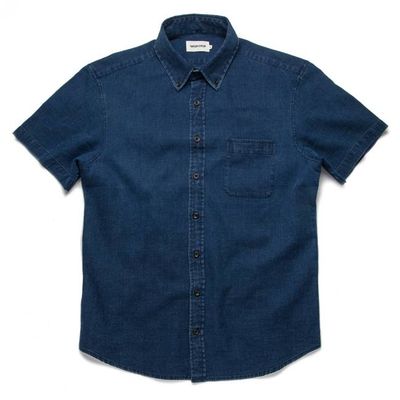 The Short Sleeve Jack in Mini Indigo Waffle