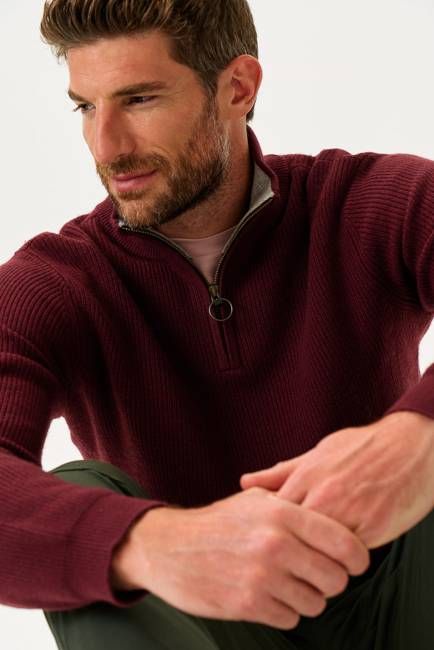 Sevan Chunky Rib Half Zip Knit