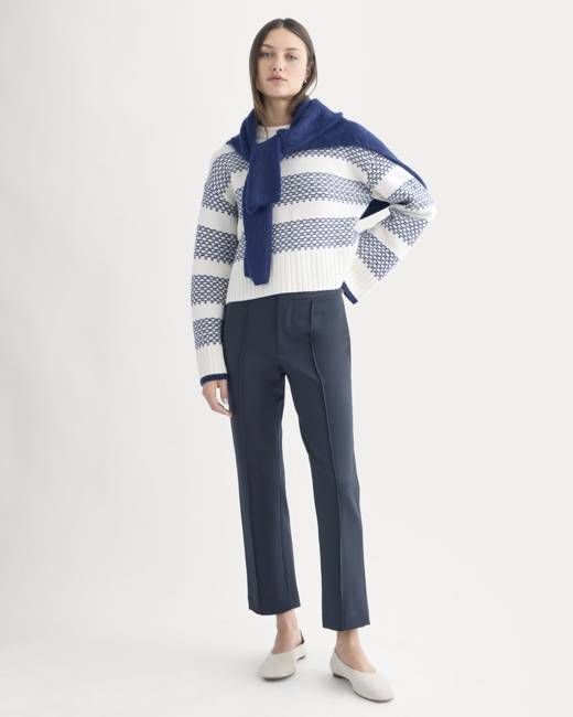 Slim Trouser in Ponte | Deep Navy