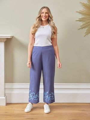 Bestickte Hose Verity, Blau