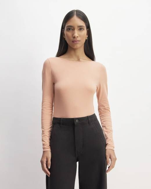 The Supima® Form Scoop-Back Tee | Blush Pink