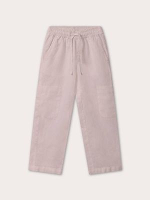 Kids Pastel Pink Eleuthera Linen Trousers
