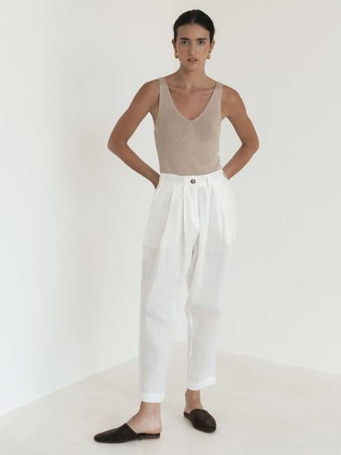 Tapered Suiting Linen Trouser