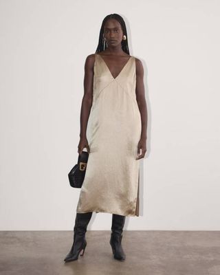 The Satin Slip Dress | Champagne