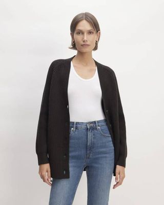 The Felted Merino Cocoon Cardigan | Black