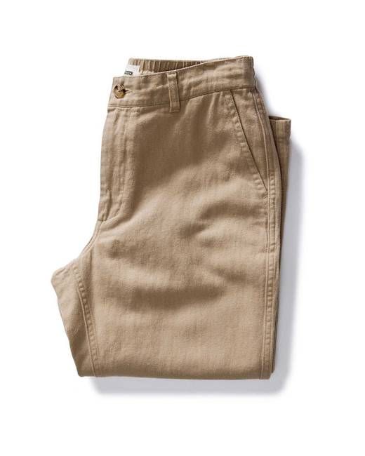 The Carmel Pant in Heather Khaki Cotton Linen