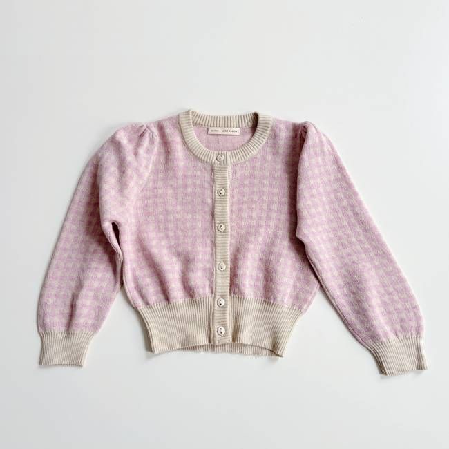 Rose Cardigan, Gingham, Bubble, Size 6