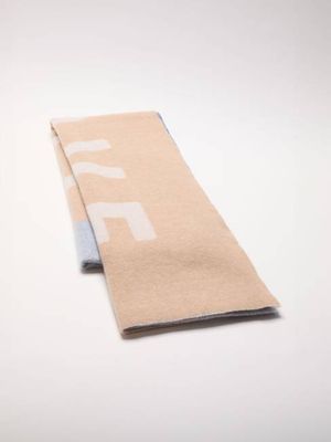 Scarf with intarsia PEACE LOVE