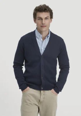 Milano Regular Knit Cardigan made from organic merino wool and organic cotton