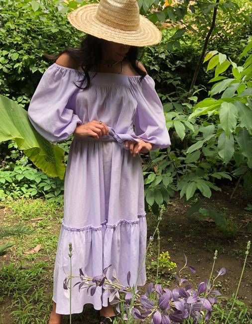 Alice Lilac Cotton Maxi Dress - Chillax.co - Slow Fashion