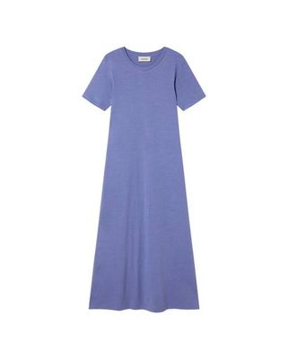 Light blue maxi long hemp Oueme dress