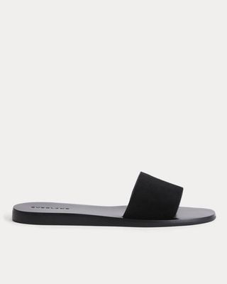 Suede Slide Sandal | Black Suede