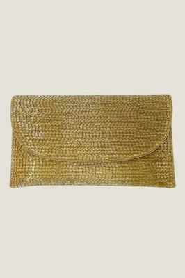 Beaded Clutch Bag | Light Gold