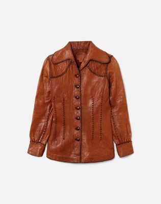 60s Handmade Leather Whipstitch Jacket- #9