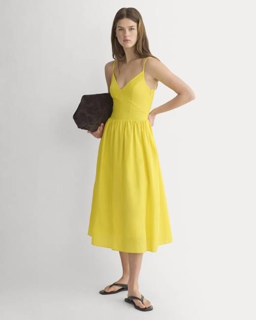 Midi Dress in Cotton Silk Voile | Passion Fruit