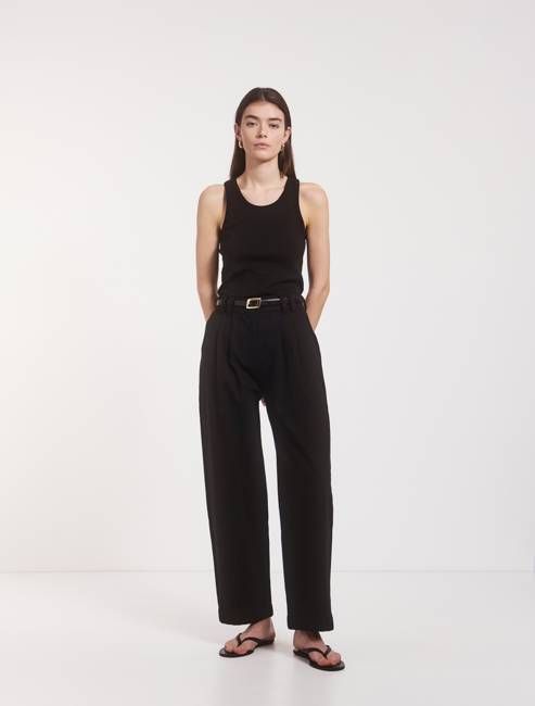 Organic Cotton Denim Trousers in Black