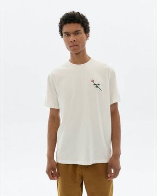 White embroidered flower TM Zach t-shirt