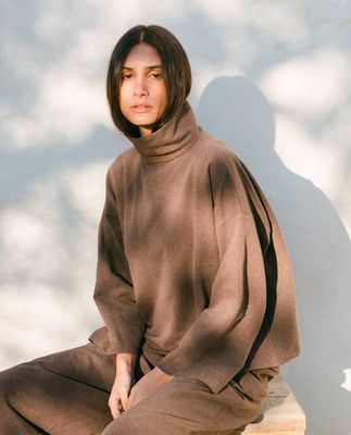 Ula Organic Cotton Top In Brown Marl