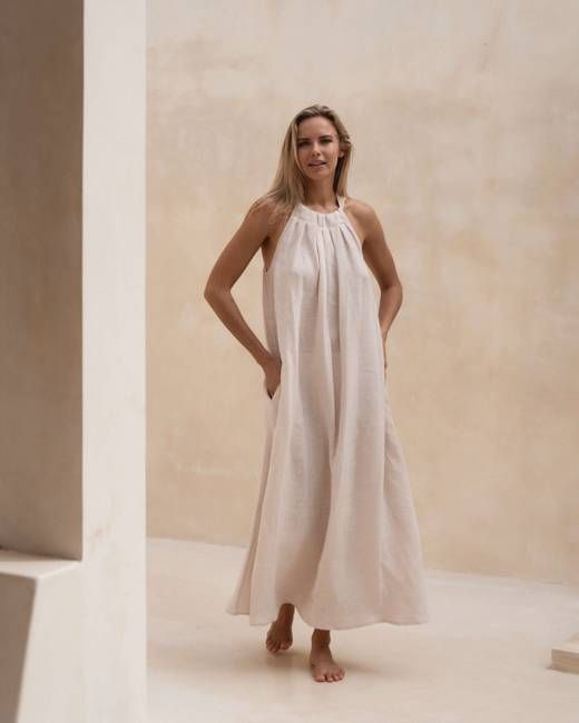 Julietta - Linen Dress in Beige