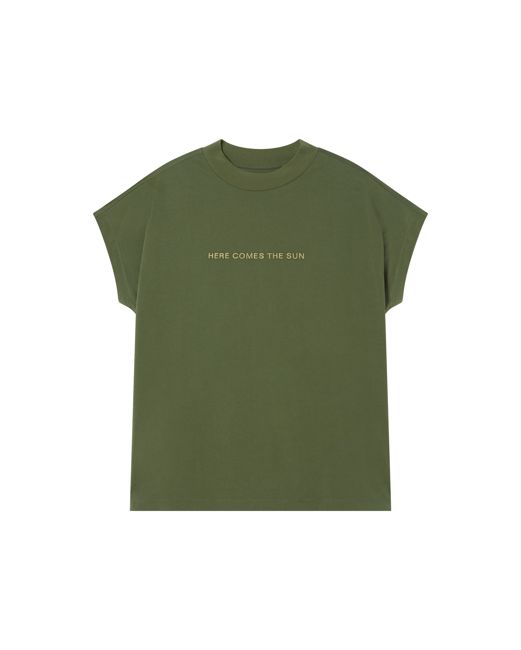 Green embroidered here comes the sun Volta t-shirt
