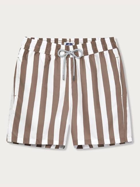 Men's Tan Candy Stripe Staniel Swim Shorts