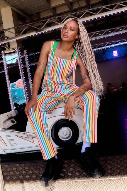 Original - Cotton Dungarees in Vintage Rainbow