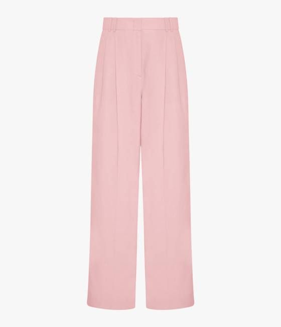 Linen Pleated Trouser | Seashell Pink