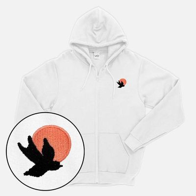 Kapuzensweatshirt mit Ikarus-Stickerei und Reißverschluss (Unisex)