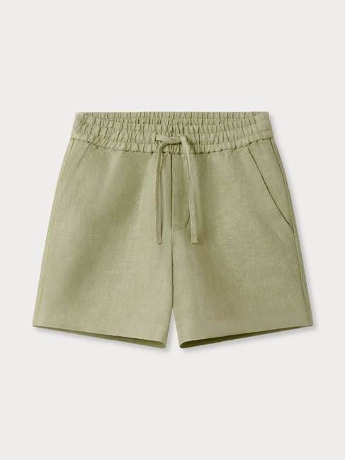 Kids Kerala Green Joulter Linen Shorts
