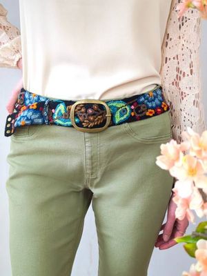 Catalina Embroidered Wide Belt