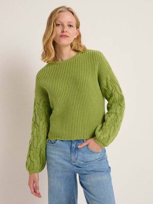 Pullover mit Zopfmuster (GOTS)
