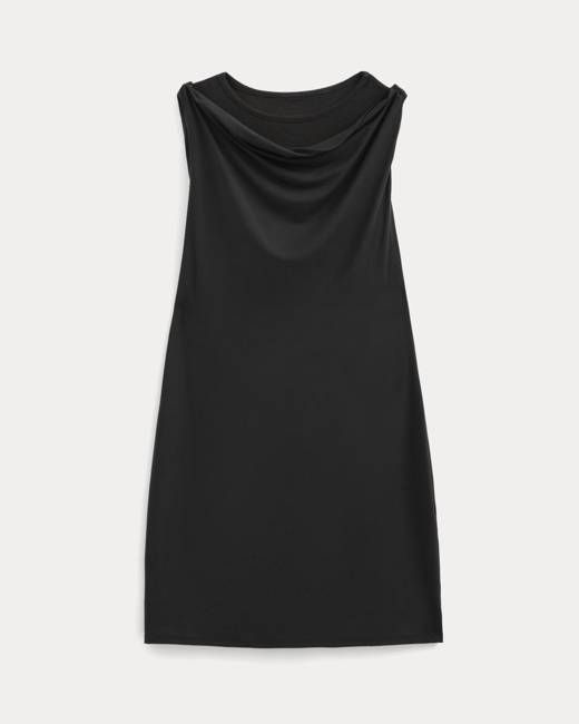 Cowl Neck Mini Dress | Black