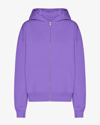 Organic Oversized Zip Hood - Ultra Violet