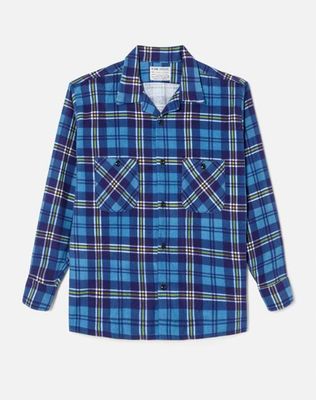 50s Straight Bottom Shirt - Navy/Blue