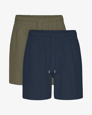 Organic Twill Shorts - Dusty Olive & Navy Blue (2-Pack)