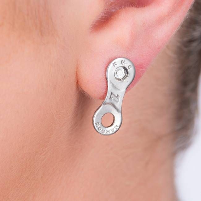 Lone Rider Bike Chain Link Stud Earrings (3 Colours)