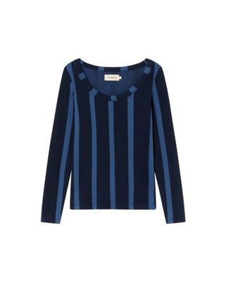 Navy striped wool Casilda top