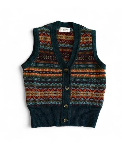 Fair Isle Merino Wool Waistcoat in Prelude