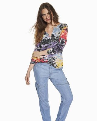 Erin Tie Dye Henley Tee