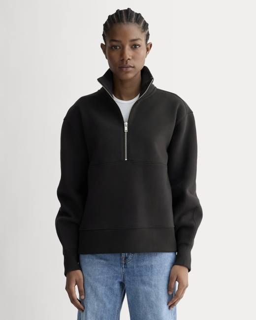 Luxe Fleece Half-Zip Sweatshirt | Black