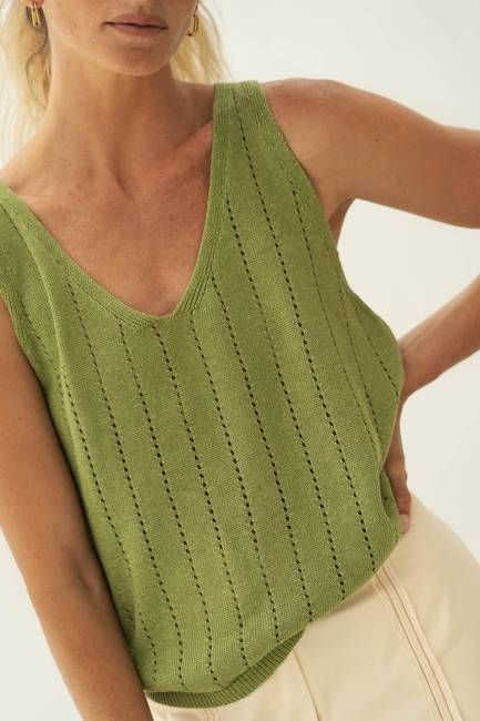 Jaya Green Linen Top