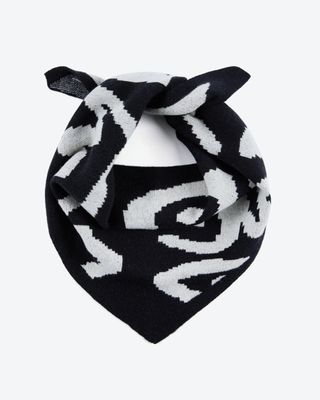 Miss PomPom 90's Black Wool Triangle Scarf