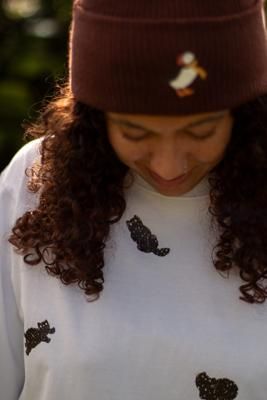Snowy cats oversized top