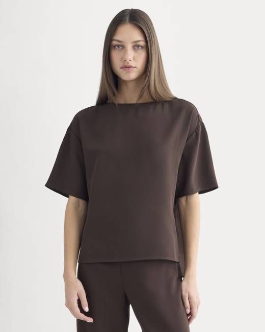 Drapey Crepe Top | Dark Chocolate