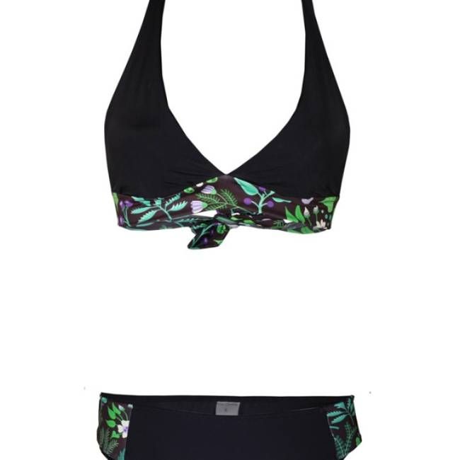 Recycling Bikini Blomma schwarz (Top & Pants) - kaufen